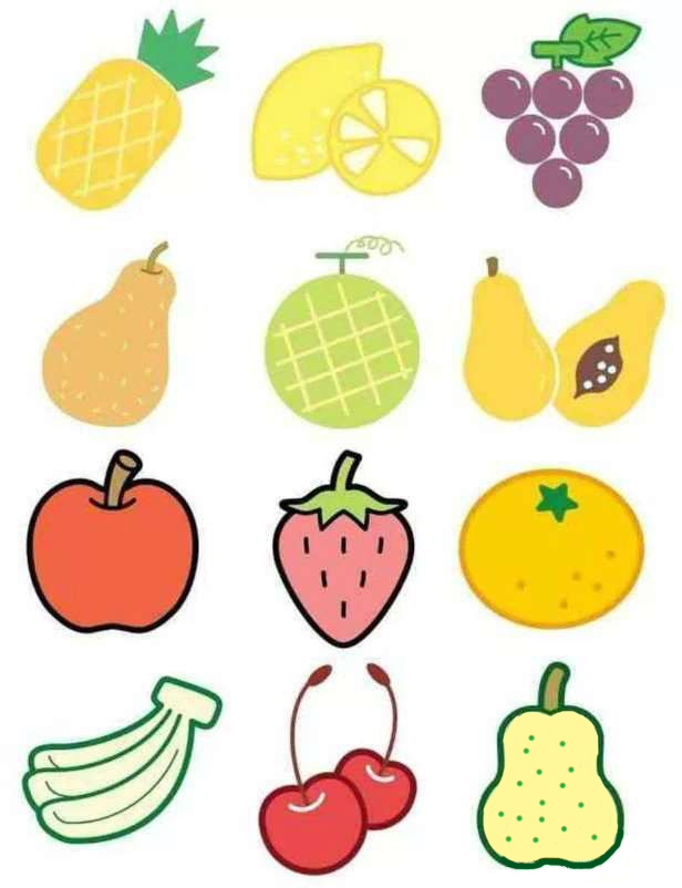 彩色简笔画水果