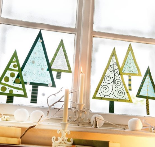 45张简单,大气的圣诞节窗户环创,让气氛更浓一些