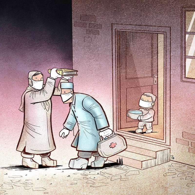 伊朗艺术家创意插画告诉孩子是谁在替我们负重前行