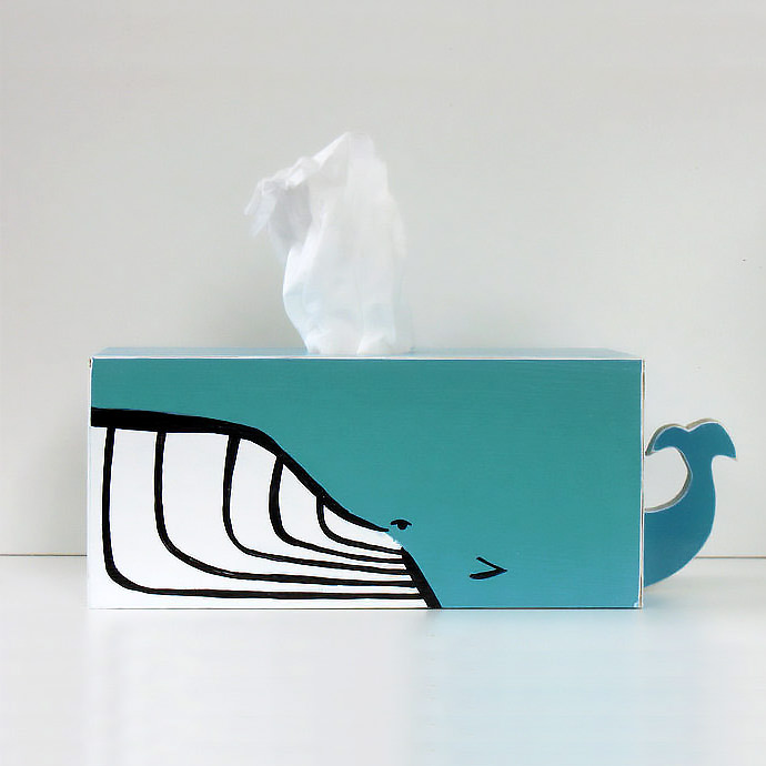 whale tissue holder via etsy