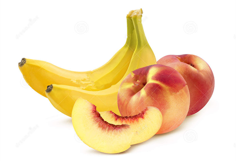banana and peach