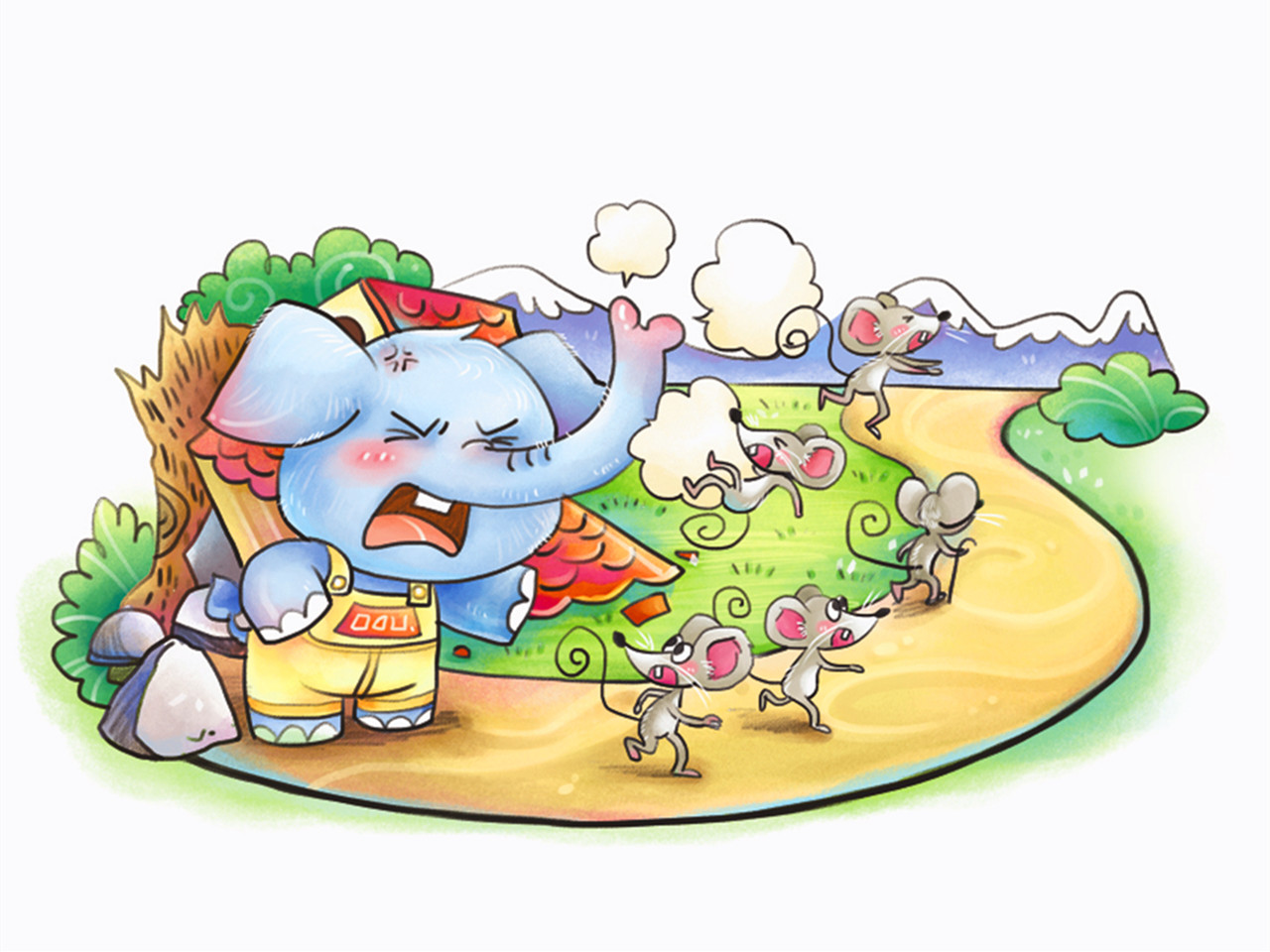 大班语言活动:《大象家的老鼠》