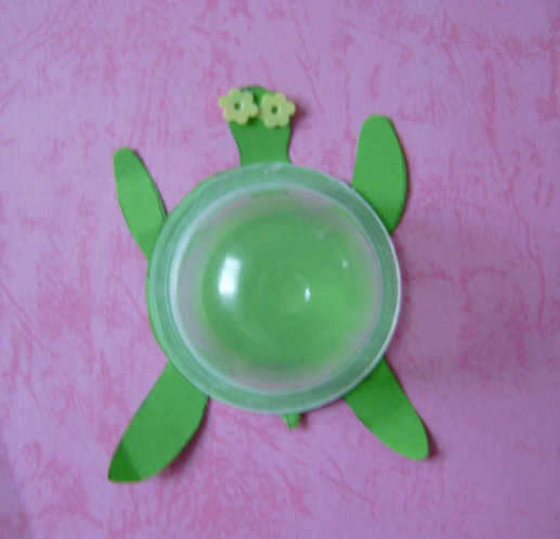 大班幼儿手工活动果冻盒小乌龟