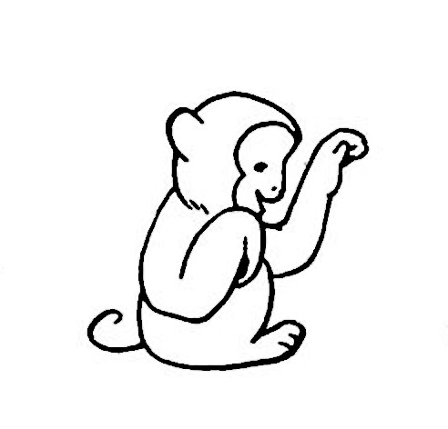 石猴简笔画袖珍图片