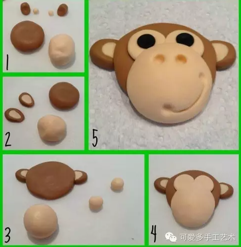 彩泥小猴子制作方法图片