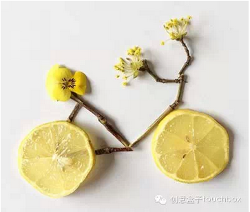 自然物拼贴画春天的花与树叶换个花样玩玩