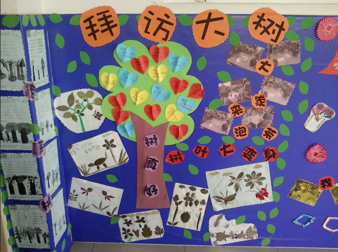 拜访大树主题墙及区角布置