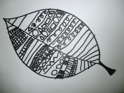 丰富多彩的线描画——树叶