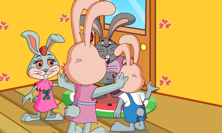 中班户外集体游戏小兔找家