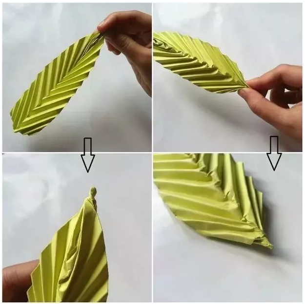 材料准备:不同颜色长方形卡纸 制作步骤:按照下图步骤将长方形卡纸