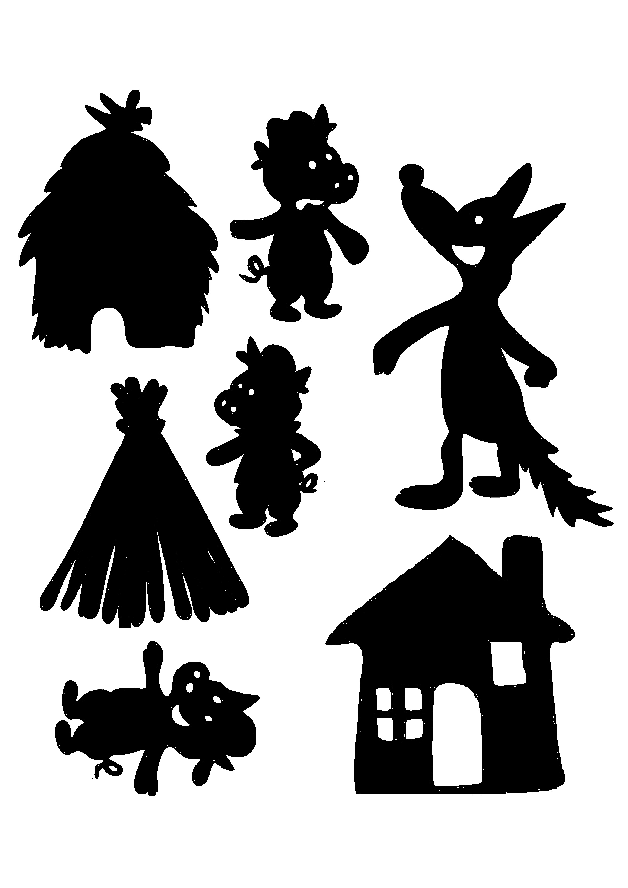 想要"三只小猪"剪影电子版的,可以点击下图保存到手机即可. 承上.