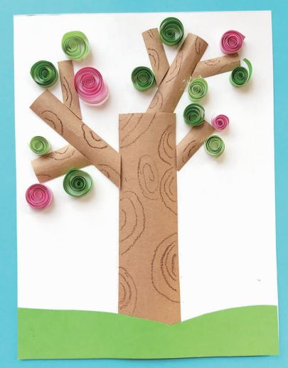 手工大树拼贴画